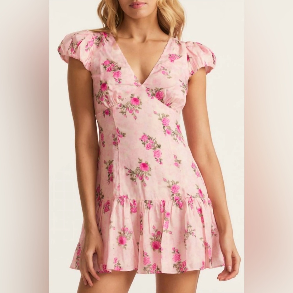 LoveShackFancy Russ Dress in Pink Ivy